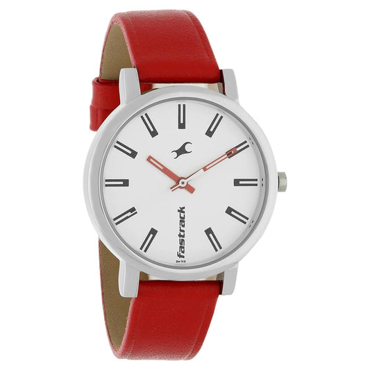 Fastrack, Men's, Analog Watch, White Dial, with Leather Band, FA-68010SL01