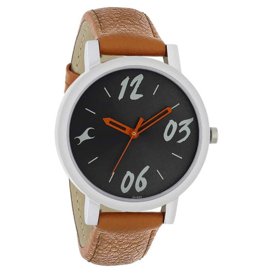 Fastrack, Men's, Analog Watch, Black Dial, with Leather Band, FA-68010SL06