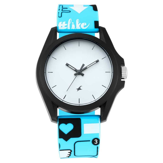 Fastrack, Unisex, Analog Watch, Blue Dial, with Silicone Band, FA-68011PP03