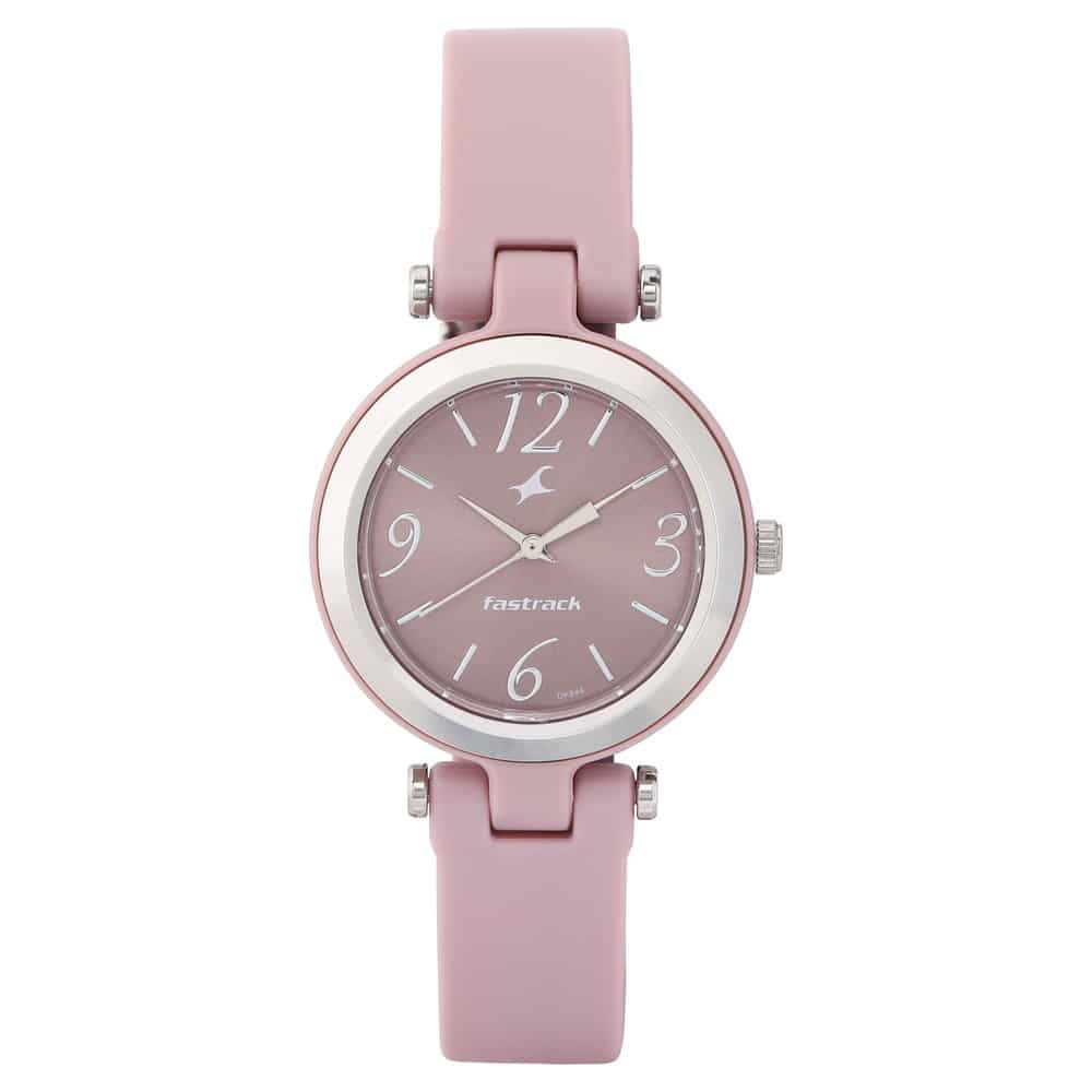Fastrack 68015PP03 Women's Analog Watch, Pink Dial Pink Silicone Strap, 68015PP03