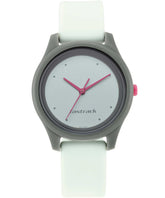 Fastrack, Women's Watch, Grey Dial White Silicone Strap, 68023PP01