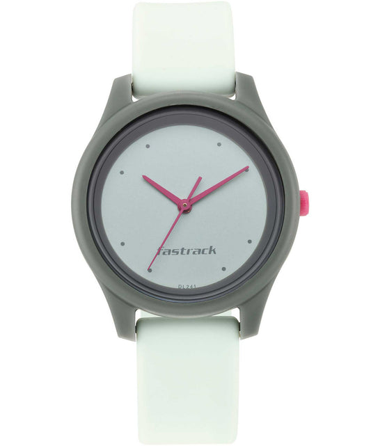 Fastrack, Men's, Analog Watch, White Dial, with Silicone Band, FA-68023PP01