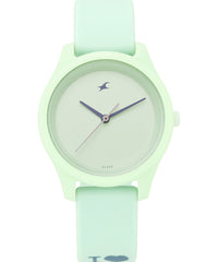 Fastrack, Women's Watch, Green Dial Green Silicone Strap, 68023PP06