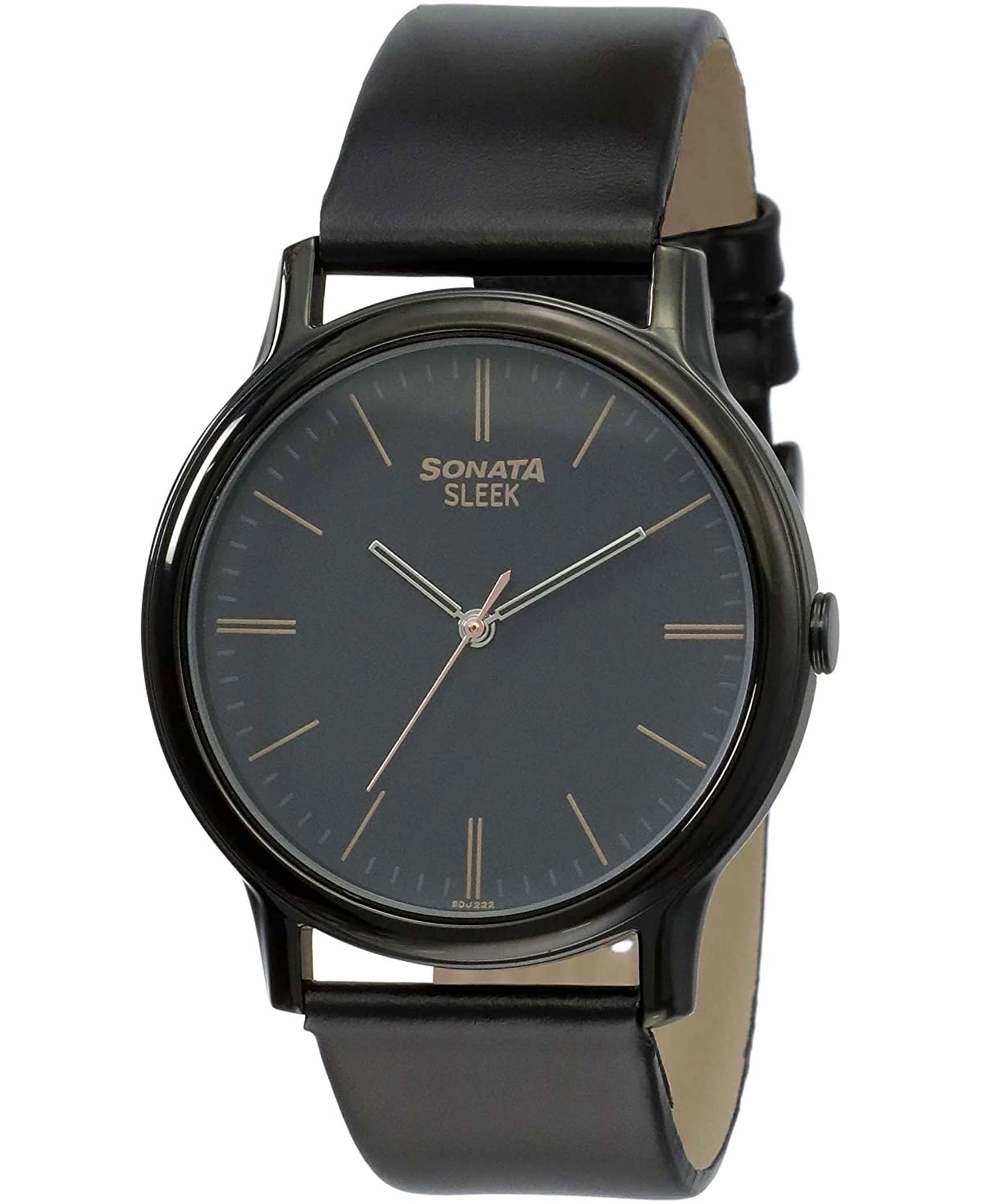 Sonata, Men, Analog, Watch, Black Dial, Leather Strap, 7128NL02
