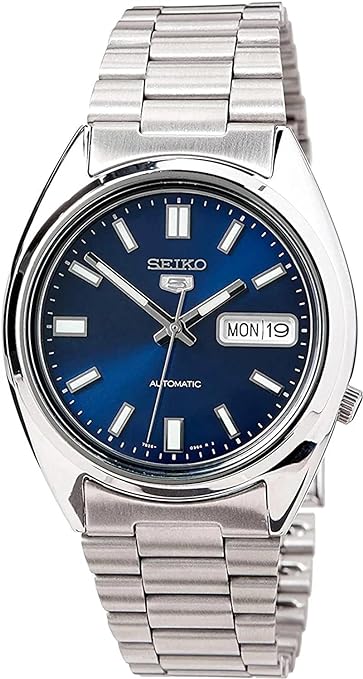 Seiko Men's Mechanical Watch Analog, Blue Dial Silver Stainless Band, SNXS77K