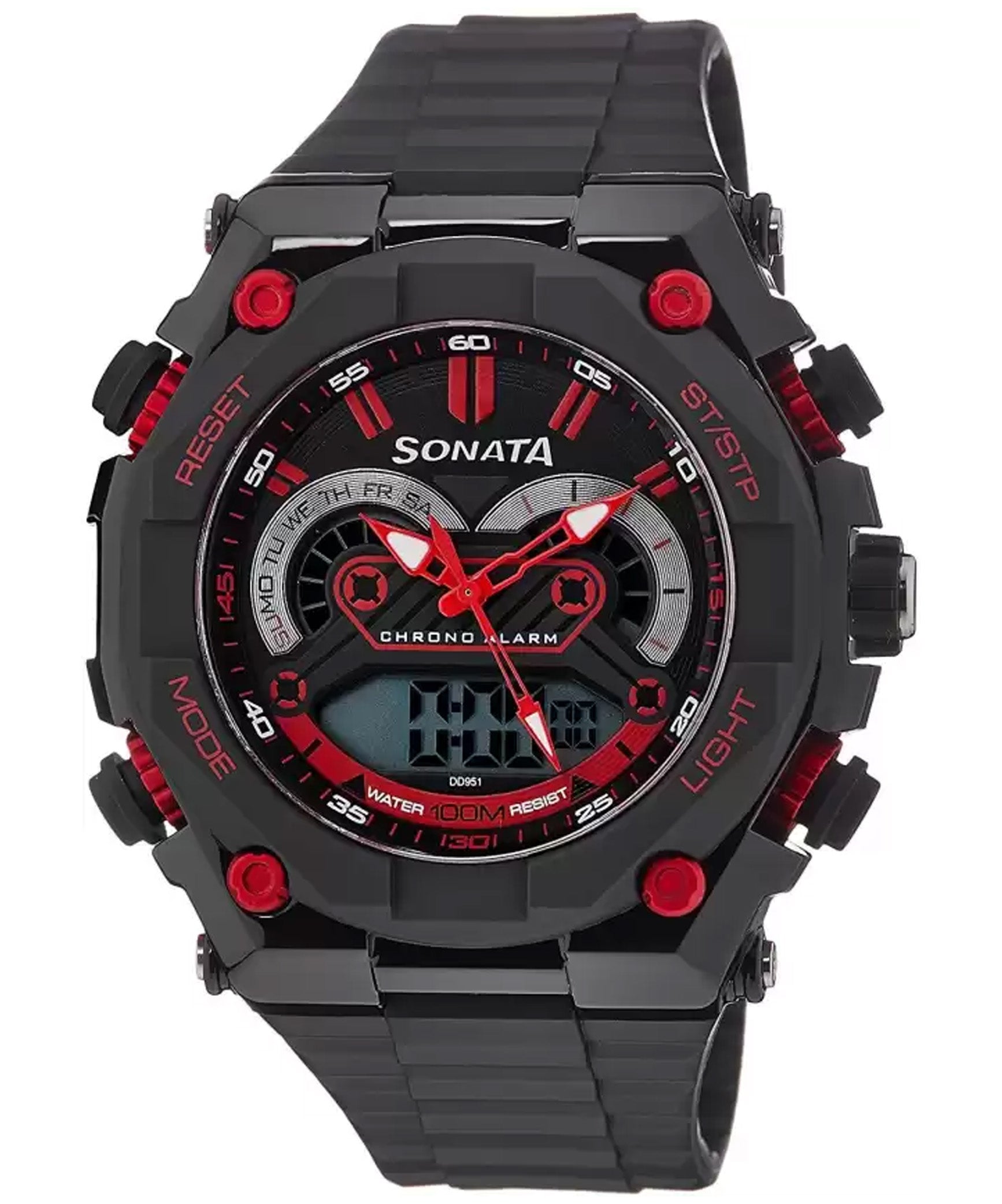 Sonata SO-77030PP01 black dial men watch