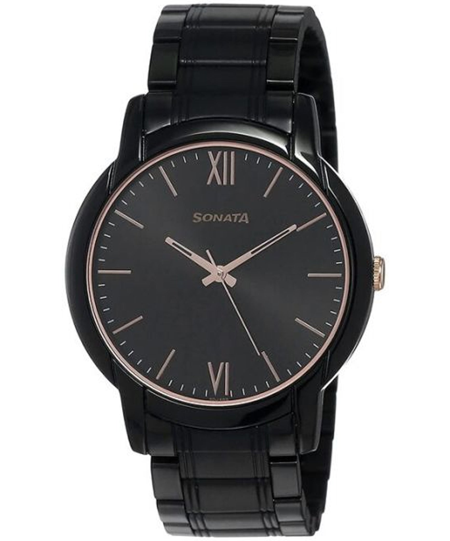 Sonata SO-77031KM03 black dial men watch