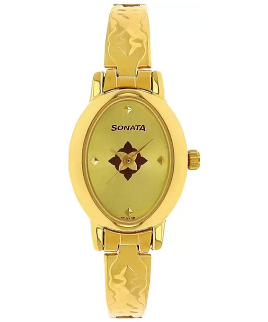 Sonata, Women, Analog, Watch, Gold Dial, Stainless steel Strap, 8100YM04
