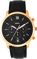 Fossil Men's Watch Analog, Neutra Chronograph Black Dial Black Leather Band, FW-FS5381