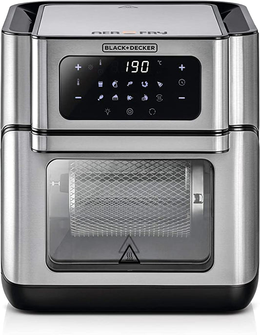 Black+Decker, Digital Air Fryer Oven, 10L Capacity, 90% Less Oil, 9-in-1 Cooking Modes AOF100-B5 Air Fryer BL-AOF100-B5