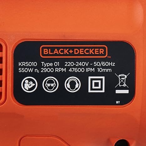 Black+Decker, 550W 10mm Single Speed Drill, KR5010-B5