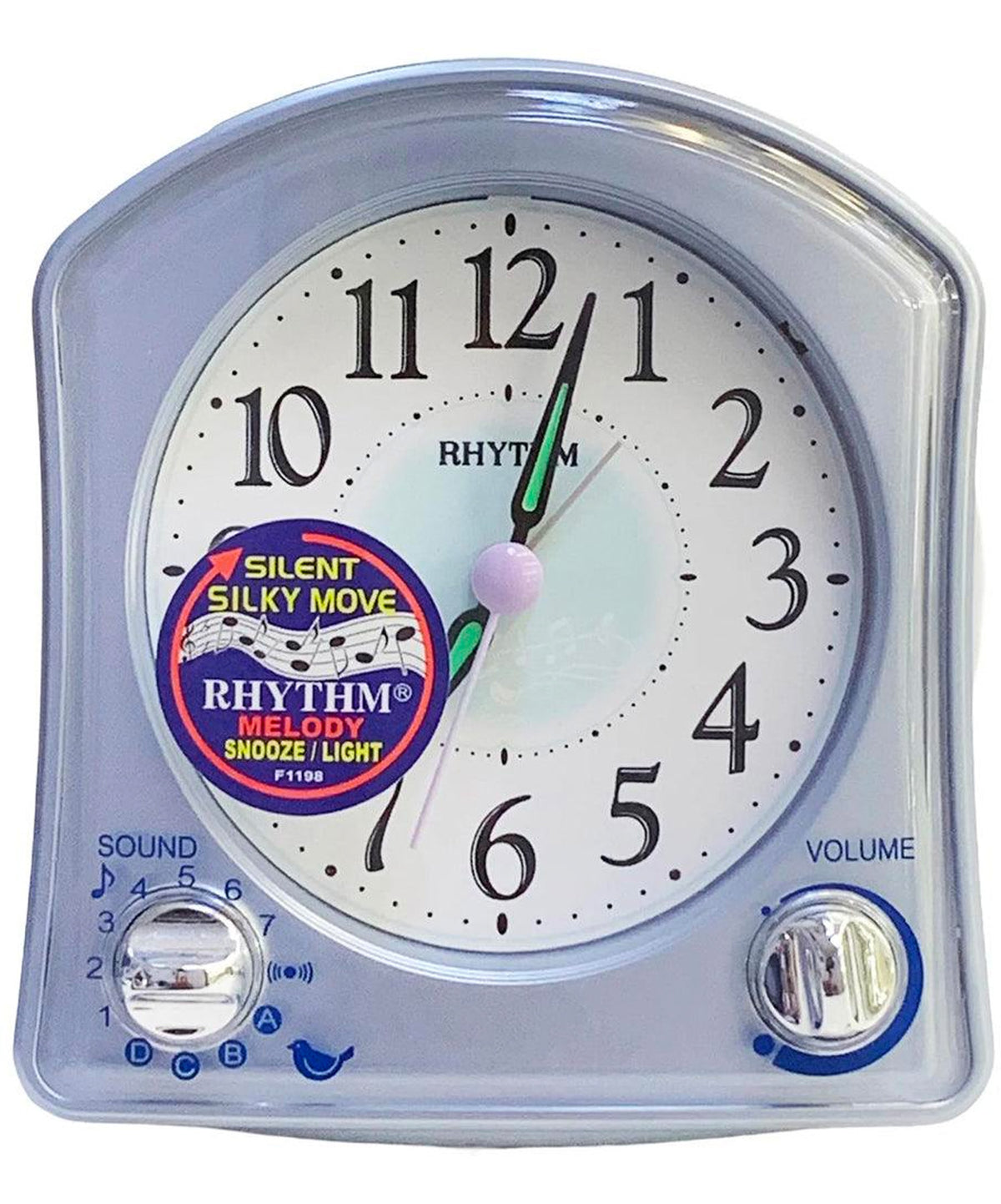 Rhythm, Silver Robbin Alarm Clock, 8RMA02WR04