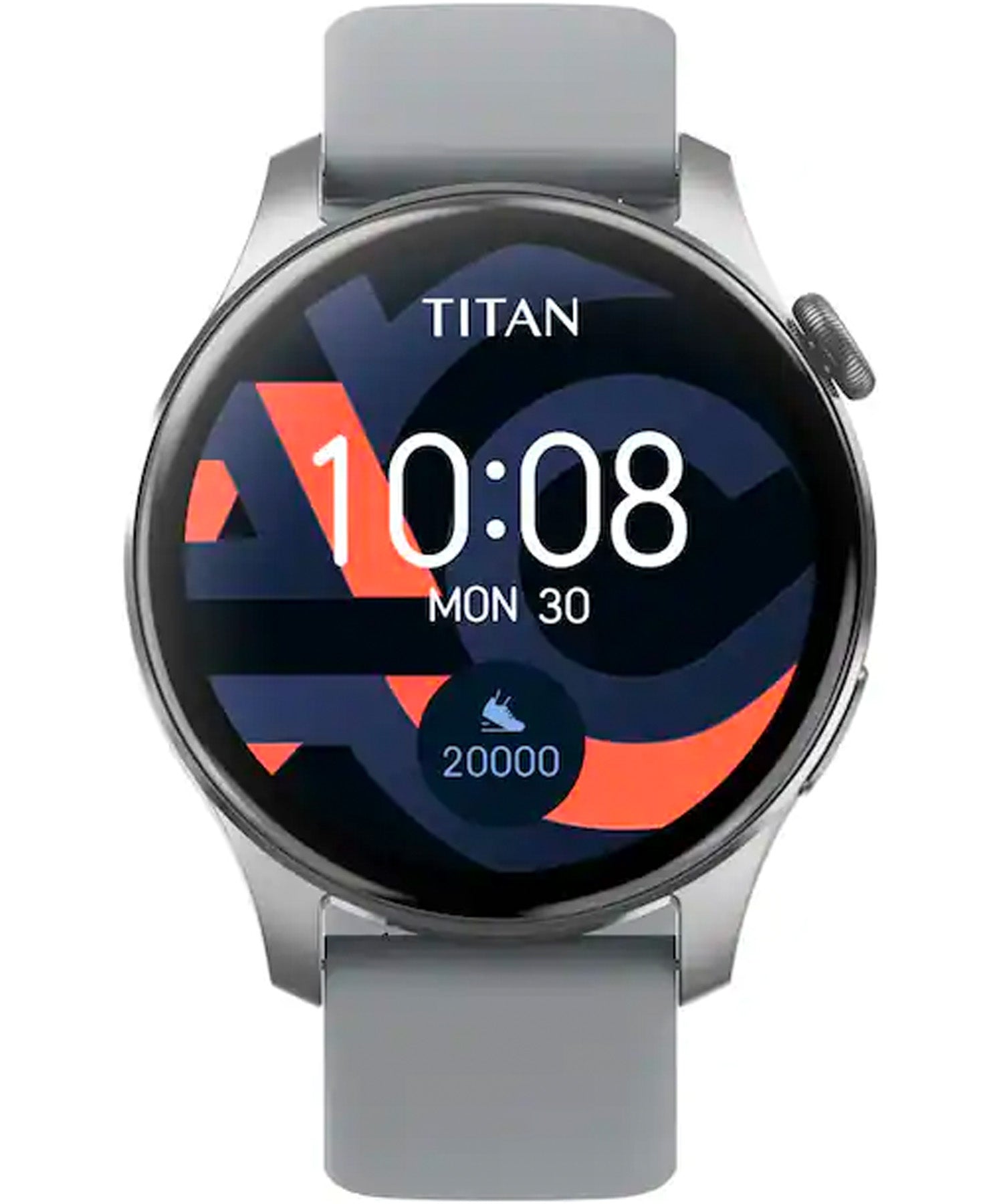 Titan Talk, Smart Watch with Grey Silicone Strap, BT Calling, AI- Voice Assistant, Amoled Display,90156AP03