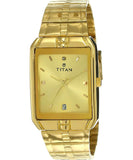 Titan Men's Watch Karishma Collection Analog, Gold Dial Gold Stainless Strap, 9151YM03