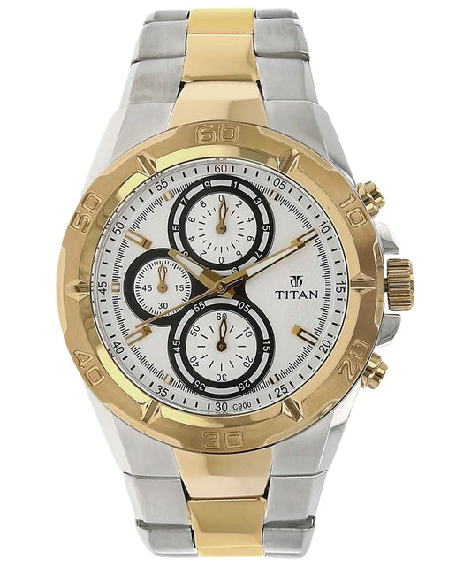 Titan, Men, Analog, Watch, White Dial, 9308BM01
