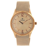 Titan Women's Watch Rose Gold Dial Rose Gold Metal Strap, 95035WM01