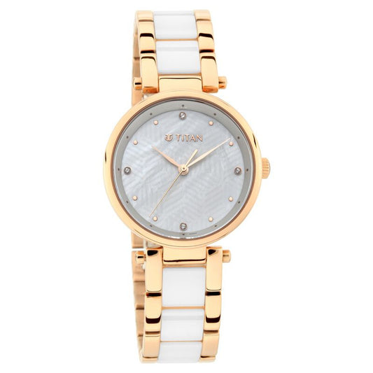Titan, Women, Analog, Watch, White Dial, 95061WD04