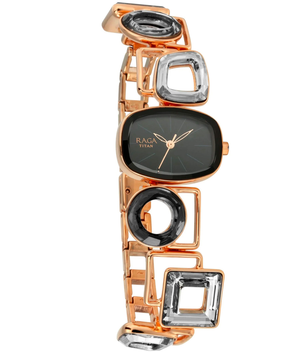 Titan Women's Watch Raga Collection Analog, Pink Dial Rose Gold Stainless Strap, 95118WM02