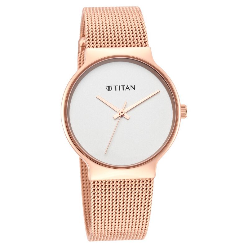 Titan Slimline Analog Women's Watch, Silver Dial With Stainless Steel Strap, 95141WM01