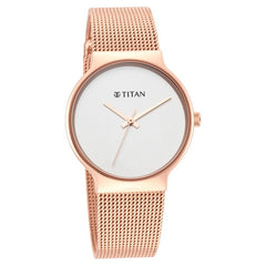 Titan Slimline Analog Women's Watch, Silver Dial With Stainless Steel Strap, 95141WM01