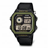 Casio men analog watch, black dial with comfortable strap, model CS-AE-1200WHB-1BVD, Bahrain