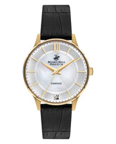 Beverly Hills Polo Club Men's watch, Silver Dial,Black Leather Strap, Wrist Watch,BP3310X.121