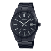 Casio Men's Watch, Black Dial Black Stainless Steel Strap, MTP-VD03B-1A