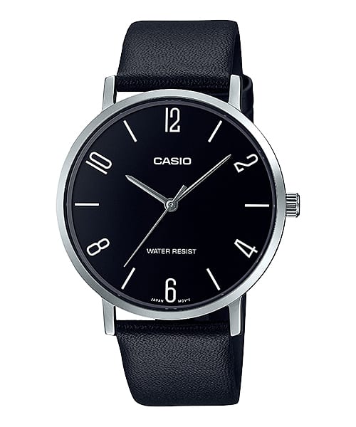Casio men analog watch, black dial with comfortable strap, model CS-MTP-VT01L-1B2UD, Bahrain