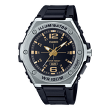 Casio Men's Watch Analog, Black Dial Black Resin Strap, MWA-100H-1A2VDF