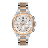 Beverly Hills Polo Club Men's watch, Silver Dial, Rose Gold & Silver Stainless Steel Strap, Wrist Watch,BP3319X.530