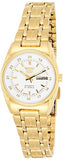 Seiko Women's Mechanical Watch, Automatic White Dial Gold Stainless Band, SYMC02J