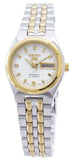 Seiko Women's Mechanical Watch Analog, White Dial Silver & Gold Stainless Band, SYMK44K