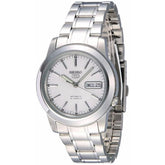 Seiko Men's Mechanical Watch Analog, White Dial Silver Stainless Band, SNKE49J authentic Seiko watch with original box and warranty papers
