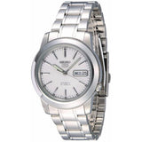 Seiko Men's Mechanical Watch Analog, White Dial Silver Stainless Band, SNKE49J authentic Seiko watch with original box and warranty papers