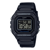 Casio Men's Watch Digital, Black Dial Black Resin Strap, W-218H-1BVDF
