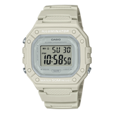 Casio Unisex Watch Digital, Beige Dial Beige Resin Strap, W-218HC-8AVDF