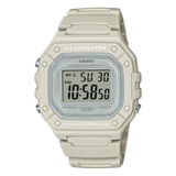Casio Unisex Watch Digital, Beige Dial Beige Resin Strap, W-218HC-8AVDF