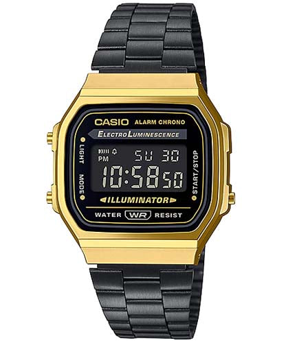 Casio men analog watch, black dial with comfortable strap, model CS-A168WEGB-1BDF, Bahrain