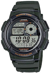 Casio Men's Watch Sport Collection Digital, Black Dial Grey Silicone Strap, AE-1000W-3AVDF