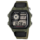 Casio men analog watch, green dial with comfortable strap, model CS-AE-1200WHB-3BVD, Bahrain