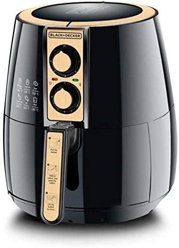 Black+Decker, Air Fryer Performance Range Aero Fry, Black/Gold, 4 Litres, AF300-B5M
