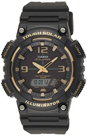 Casio men analog watch, black dial with comfortable strap, model CS-AQ-S810W-1A3VDF, Bahrain