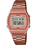 Casio Women's Watch Vintage Collection Digital, Rose Gold Dial Rose Gold Stainless Steel Strap, B640WCG-5DF
