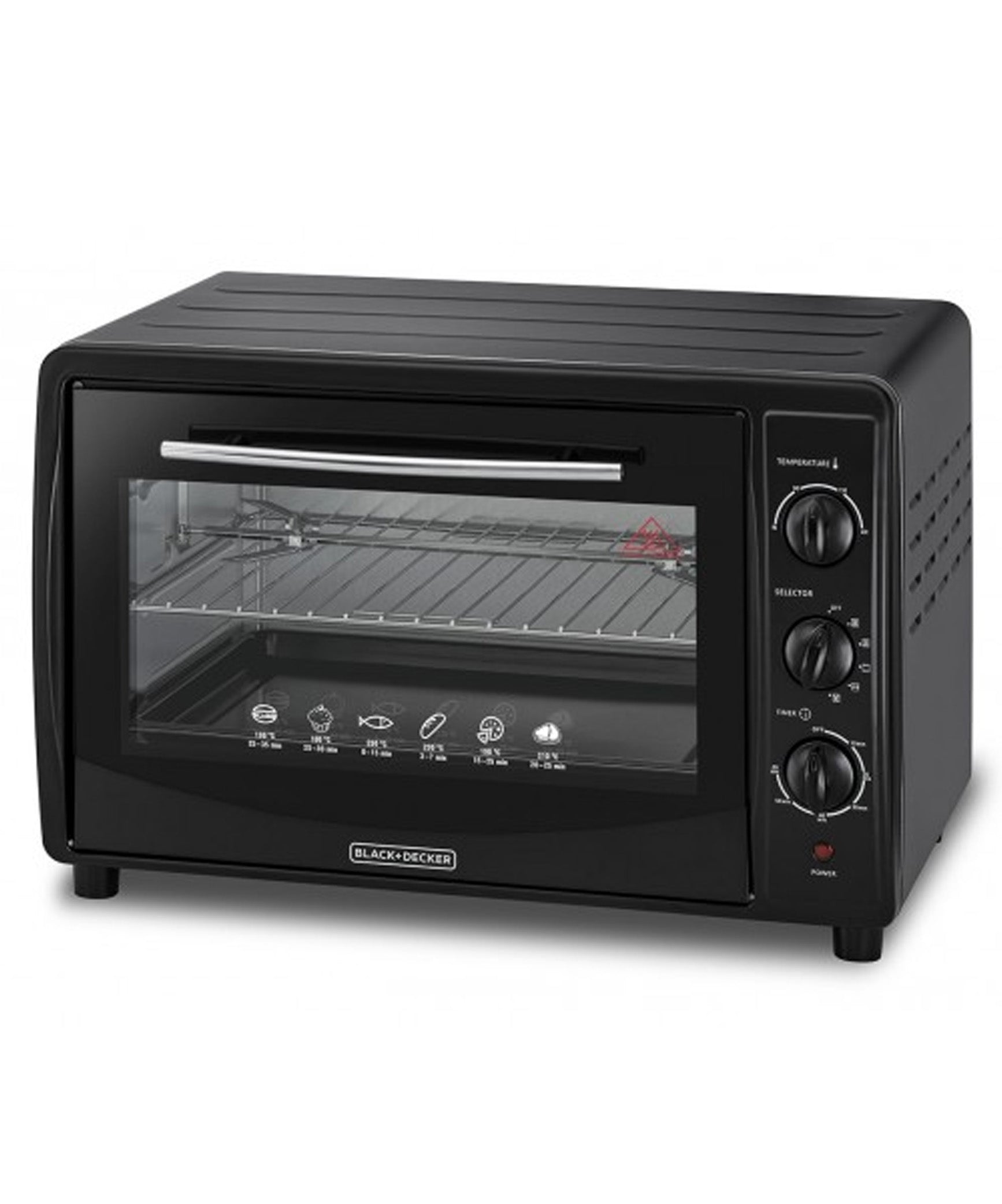 Black+Decker, 45 Litre Double Glass Multifunction Toaster Oven with Rotisserie,Black, TRO45RDG