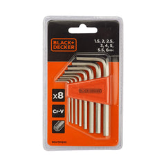 Black+Decker, Steel Hexkey 8-Pieces Set, BDHT81593