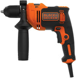 Black+Decker, Single Gear Hammer Drill with 4 Drill Bits in Kitbox  BEH710K-GB