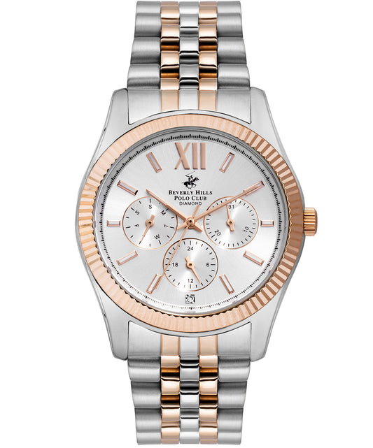 Beverly Hills Polo Club, Men's, Analog Watch, Silver Dial, with Stainless Steel Band, BH-BP3082C.530