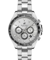 Beverly Hills Polo Club Men's Analog Watch, Silver Dial Multi-Function 3 Hands Stainless Steel Strap, BP3127X.330