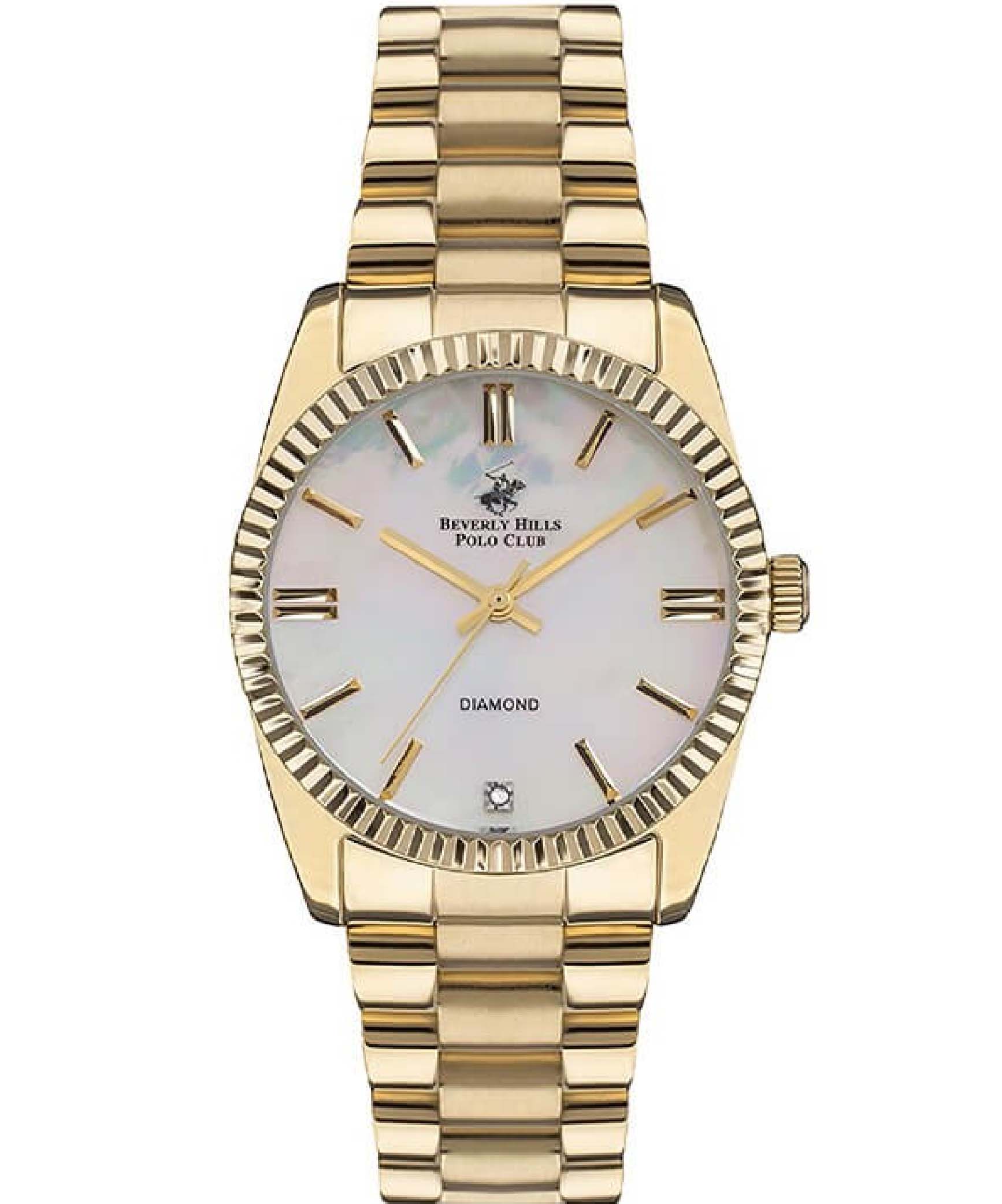 Beverly Hills Polo Club, Men's, Analog Watch, Gold Dial, with Stainless Steel Band, BH-BP3172C.120