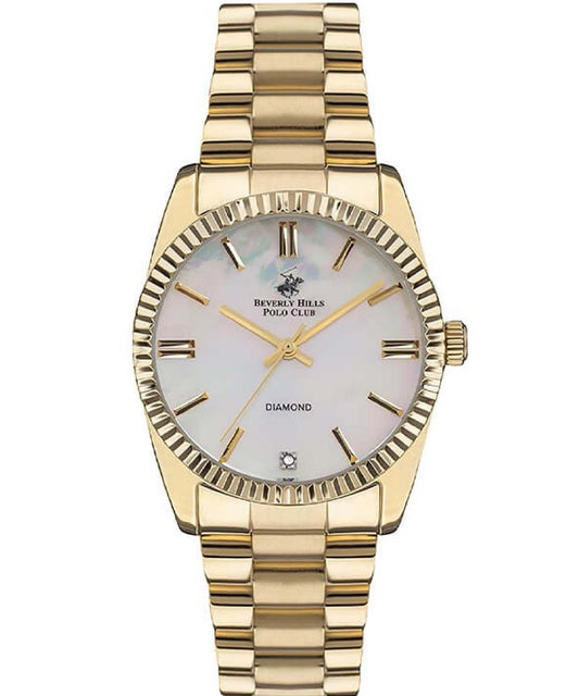 Beverly Hills Polo Club, Men's, Analog Watch, Gold Dial, with Stainless Steel Band, BH-BP3172C.120